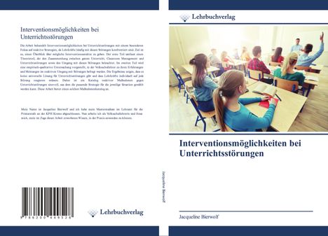 Jacqueline Bierwolf: Interventionsmöglichkeiten bei Unterrichtsstörungen, Buch