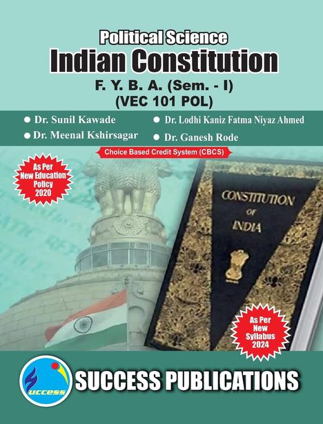 Lodhi kaniz Fat. . . Sunil Kawade: Indian Constitution(F.Y.B.A,Sem.-I) SPPU-Text(English), Buch