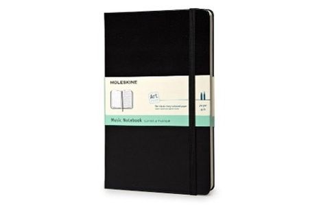 Moleskine Musiknotizbuch, L/A5, 70g-Papier, Hard Cover, Schwarz, Diverse