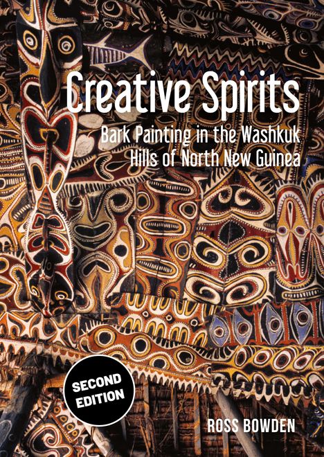 "Creative Spirits: Bark Painting in the Washkuk Hills of North New Guinea," bunte geometrische Muster, Second Edition.