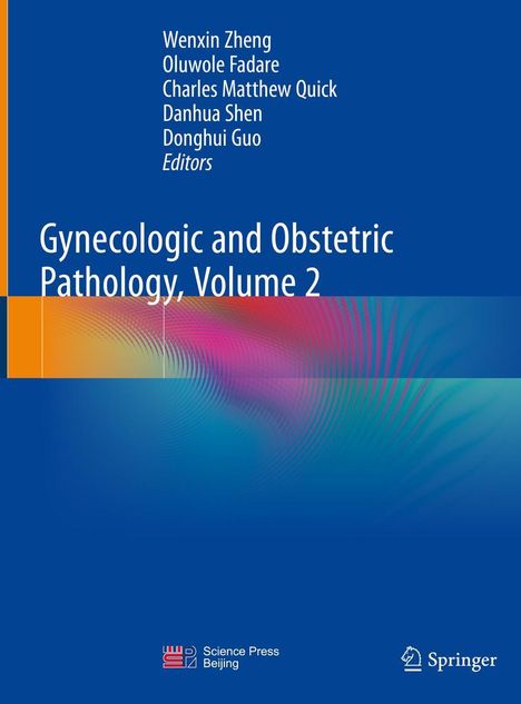 Titel: "Gynecologic and Obstetric Pathology, Volume 2". Herausgebernamen oben. Blaues Cover mit buntem Muster.
