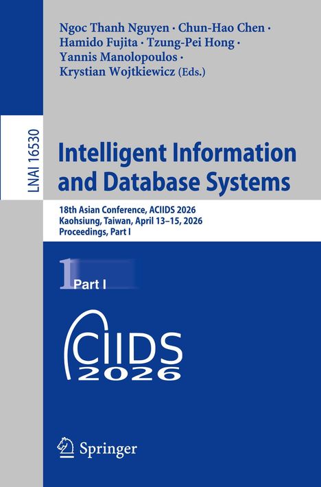 Titel: "Intelligent Information and Database Systems", Konferenz: ACIIDS 2026, Taiwan, Herausgebernamen oben. Springer-Logo unten.