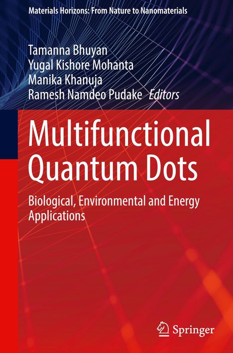 Oben: "Materials Horizons: From Nature to Nanomaterials." Haupttitel: "Multifunctional Quantum Dots." Springer-Logo unten.