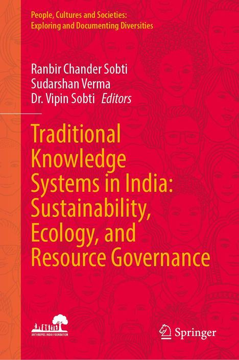 Text: "Traditional Knowledge Systems in India: Sustainability, Ecology, and Resource Governance." Illustration: Gesichter.