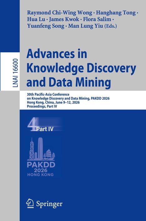 Titel: "Advances in Knowledge Discovery and Data Mining". Logo mit Stadtsilhouette, "PAKDD 2026" und "Springer" unten.