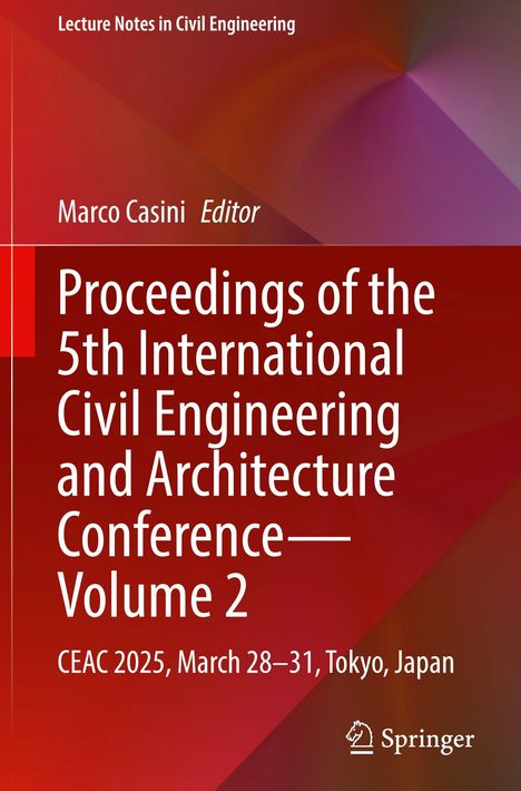 Titel: "Proceedings of the 5th International Civil Engineering and Architecture Conference—Volume 2". Hintergrund in Rot- und Lilatönen.