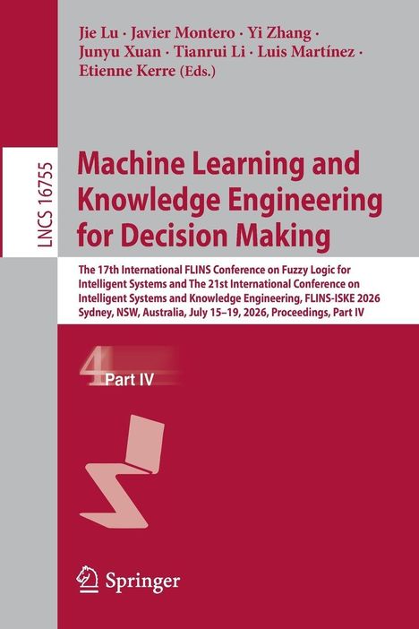 "Machine Learning and Knowledge Engineering for Decision Making", Konferenzdetails und Springer-Logo auf rotem Hintergrund.
