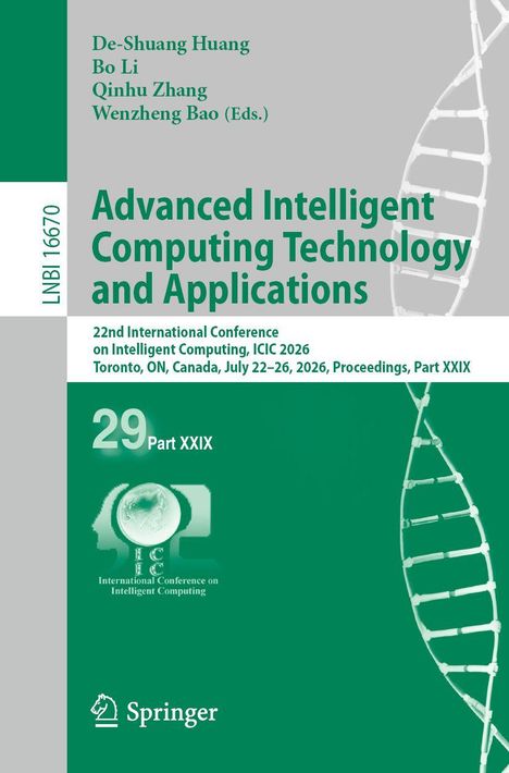 Titel: Advanced Intelligent Computing Technology and Applications. Details zur 22. Konferenz in Toronto 2026. Springer-Logo.