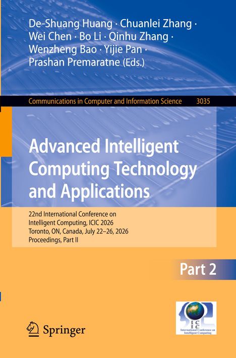 "Advanced Intelligent Computing Technology and Applications" steht in großen Buchstaben. Ein Logo von Springer ist unten links.
