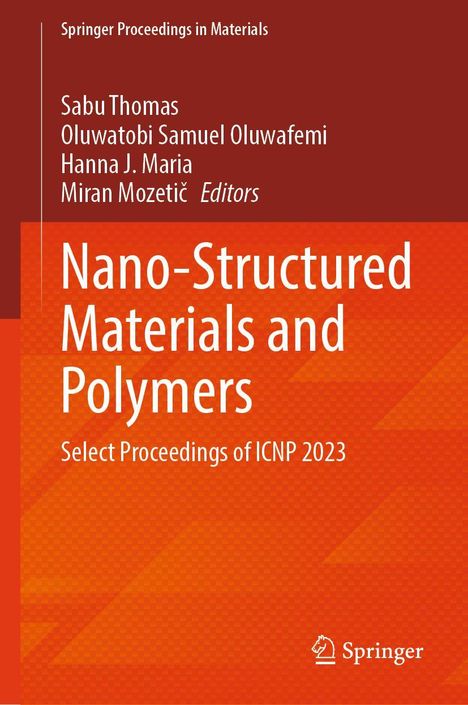 Cover von "Nano-Structured Materials and Polymers", orangefarbener Hintergrund, Springer-Logo unten rechts.
