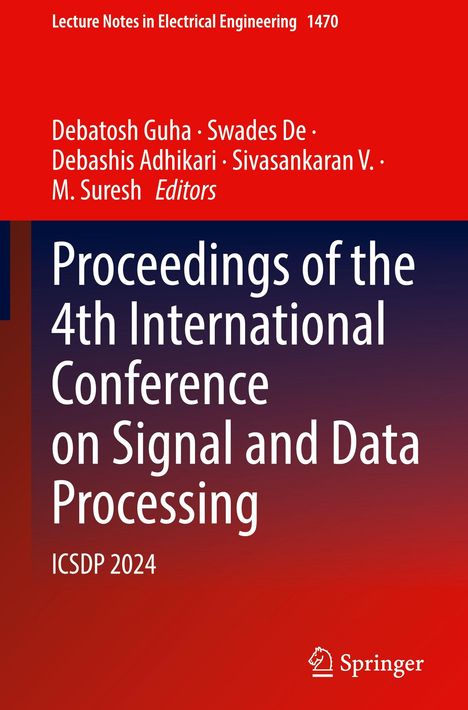 „Proceedings of the 4th International Conference on Signal and Data Processing, ICSDP 2024“. Roter Hintergrund. Springer-Logo.