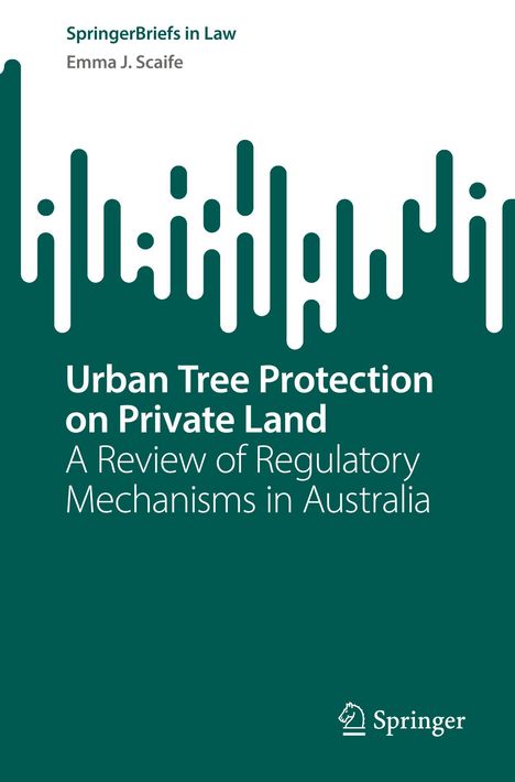Titel: Urban Tree Protection on Private Land. Design: Abstrakte grüne Silhouette aus Baumformen mit Springer-Logo.