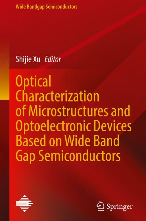 Titel: Optical Characterization of Microstructures. Roter Hintergrund mit geometrischen Formen. "Springer"-Logo unten.