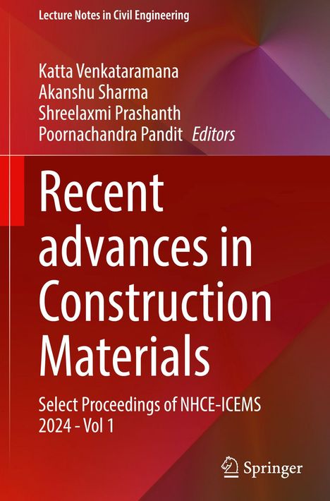 "Recent advances in Construction Materials", rote Farbverläufe, Springer-Logo unten rechts.