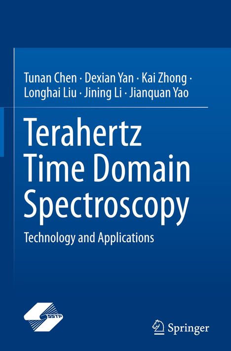 Blaues Buchcover mit den Namen der Autoren und dem Titel: "Terahertz Time Domain Spectroscopy: Technology and Applications".