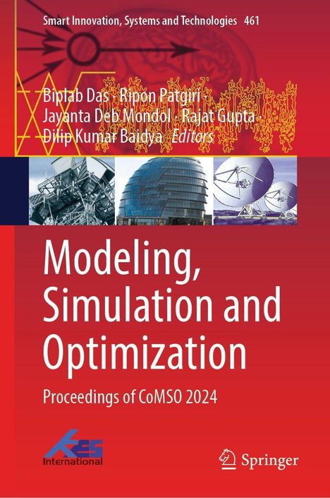 Titel: Modeling, Simulation and Optimization. Untertitel: Proceedings of CoMSO 2024. Enthält mehrere technische Bilder.