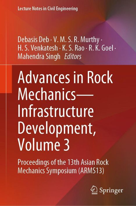 "Advances in Rock Mechanics—Infrastructure Development, Volume 3" mit Springer-Logo unten rechts. Hintergrund: Rot-Orange.