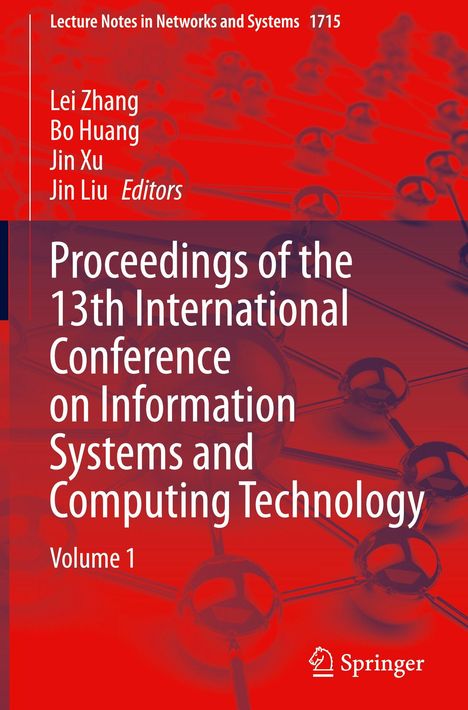 "Proceedings of the 13th International Conference on Information Systems and Computing Technology Volume 1" in Weiß auf Rot. Unten rechts ist ein Springer-Logo.