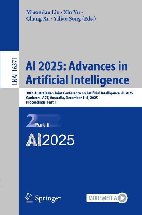 AI 2025: Advances in Artificial Intelligence, Konferenzdetails, Springer-Logo und blau-graues Layout.