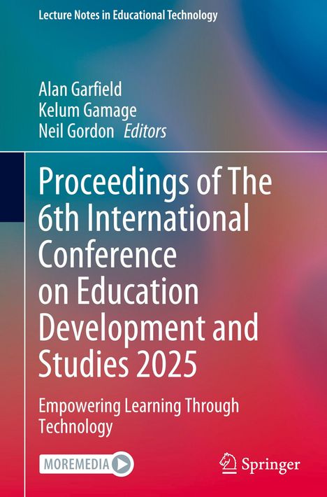 „Proceedings of The 6th International Conference on Education Development and Studies 2025“. Farbiger, verschwommener Hintergrund.