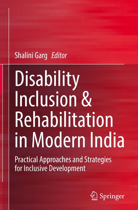 Titel: "Disability Inclusion & Rehabilitation in Modern India". Roter Hintergrund, Springer-Logo unten rechts.