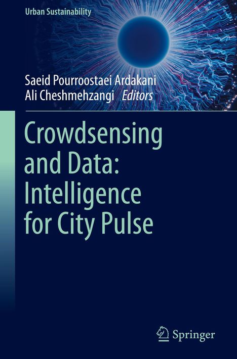 Titel: "Crowdsensing and Data: Intelligence for City Pulse". Abstrakte blaue Kreise im Hintergrund. Springer-Logo unten.