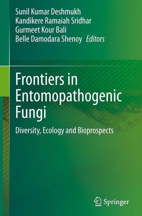 Titel: "Frontiers in Entomopathogenic Fungi: Diversity, Ecology and Bioprospects", grüne Hintergrundfarbe, Springer-Logo.