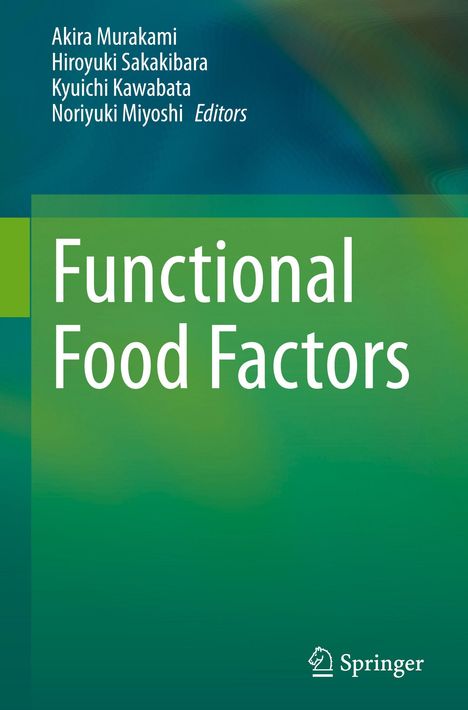 Buchtitel "Functional Food Factors", Autoren oben. Grüner Hintergrund, Springerverlag-Logo unten rechts.