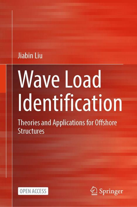 "Wave Load Identification" von Jiabin Liu. Roter Hintergrund mit horizontalen Streifen, Open Access-Label unten.