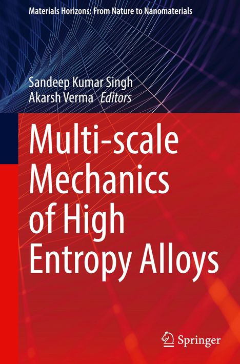 "Multi-scale Mechanics of High Entropy Alloys." Wissenschaftliches Cover mit geschwungenen Linien und Springer-Logo.
