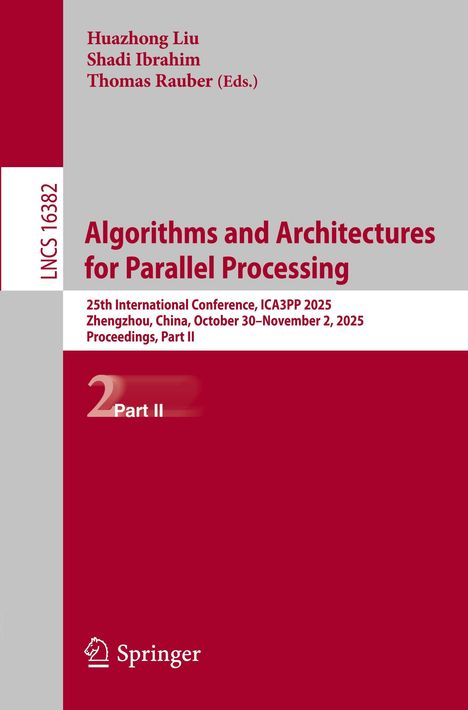 "Algorithms and Architectures for Parallel Processing" in roter Schrift auf grauem Hintergrund, Konferenzdetails unten.