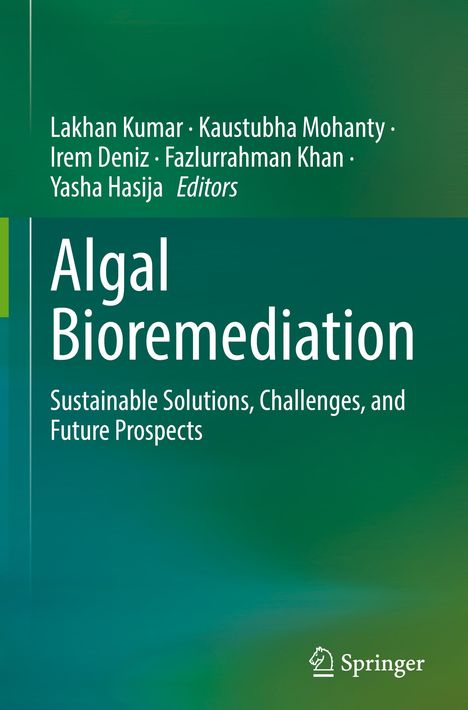 "Algal Bioremediation: Sustainable Solutions, Challenges, and Future Prospects." Namen der Editoren und Springer-Logo.