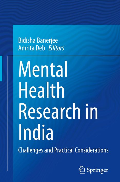 Titel: Mental Health Research in India. Ein blaues Cover mit Springer-Logo unten.
