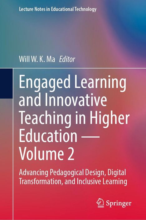 Text: "Engaged Learning and Innovative Teaching in Higher Education — Volume 2". Verwaschene Farben, Springer-Logo.