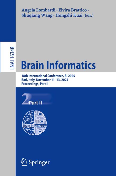 „Brain Informatics“, 18th International Conference, BI 2025, Bari, November 11–13, 2025. Illustration: Gehirn-Logo.