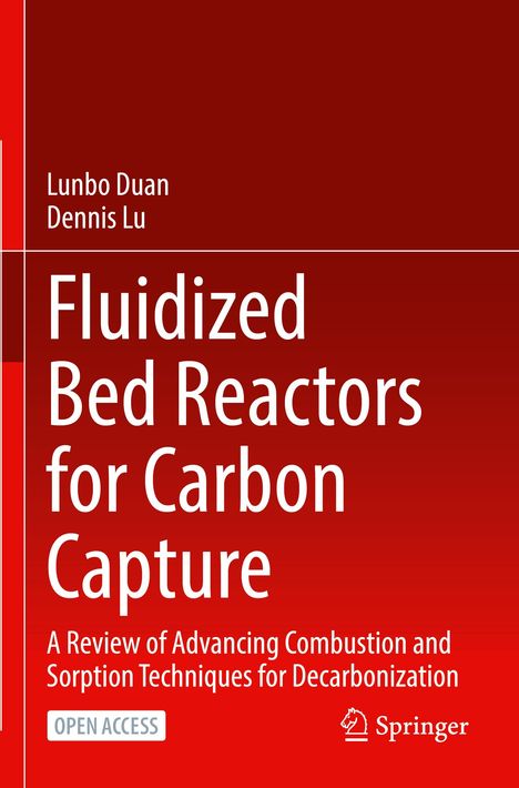 Titel: "Fluidized Bed Reactors for Carbon Capture". Autoren: Lunbo Duan, Dennis Lu. Rot-weißer Hintergrund, Springer-Logo.