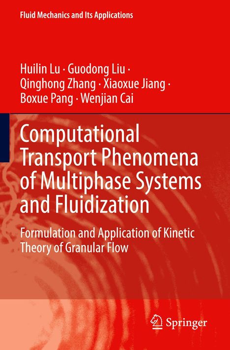 "Computational Transport Phenomena of Multiphase Systems and Fluidization" in Weiß auf rotem Hintergrund. Springer-Logo.