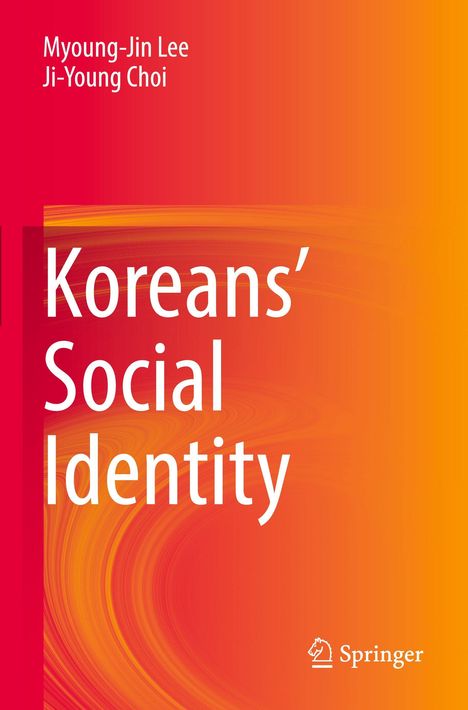 „Koreans’ Social Identity“, Autoren oben: Myoung-Jin Lee, Ji-Young Choi. Hintergrund: fließende Rot-Orange-Töne.