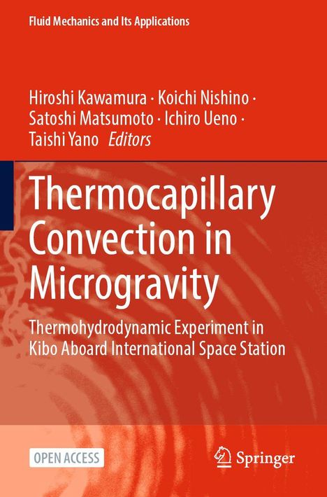 Buchtitel: "Thermocapillary Convection in Microgravity". Autoren: Hiroshi Kawamura u.a. Springer-Logo unten rechts.