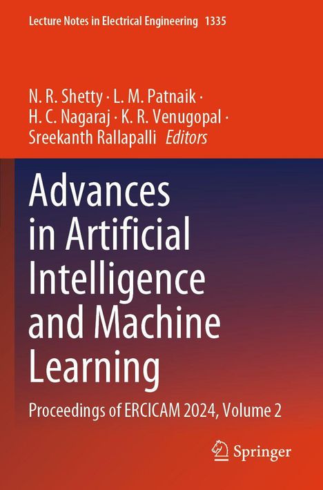 "Advances in Artificial Intelligence and Machine Learning. Proceedings of ERCICAM 2024, Volume 2." Oben: Autoren, Unten: Springer-Logo.