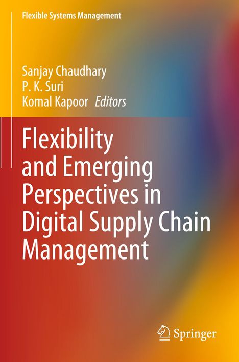 Buchcover mit dem Titel "Flexibility and Emerging Perspectives in Digital Supply Chain Management". Bunte, verschwommene Farben.