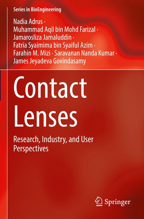 "Contact Lenses: Research, Industry, and User Perspectives." Autorenliste, Hintergrund in Rottönen, Springer-Logo.