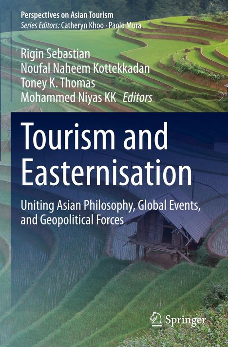 Cover mit Text: "Tourism and Easternisation". Reisfelder als Hintergrund.