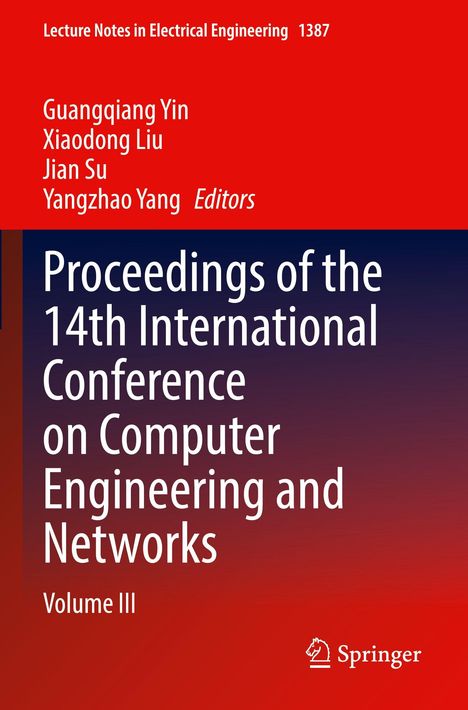 Text: "Proceedings of the 14th International Conference on Computer Engineering and Networks Volume III."  
Design: Roter Hintergrund, Springer-Logo.
