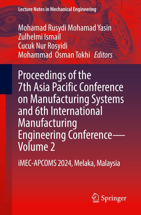 Titel: Proceedings of the 7th Asia Pacific Conference on Manufacturing Systems... Rote und lila Farbverläufe im Hintergrund.