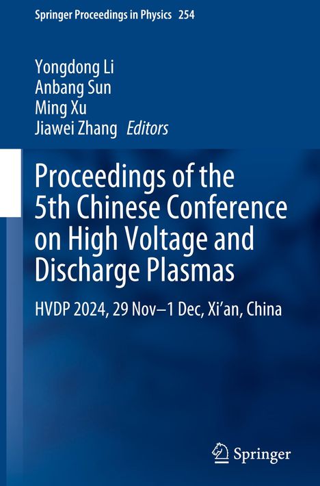 Titel: "Proceedings of the 5th Chinese Conference on High Voltage and Discharge Plasmas". Dunkelblauer Hintergrund.
