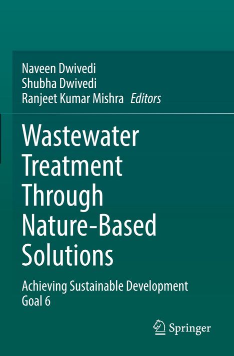 Buchtitel: "Wastewater Treatment Through Nature-Based Solutions". Unten rechts kleines Springer-Logo auf grünem Hintergrund.