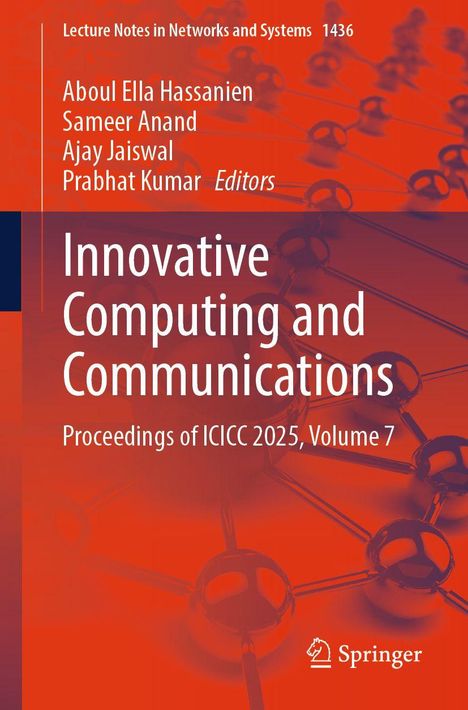 „Innovative Computing and Communications“, ICICC 2025, Band 7. Logo von Springer unten rechts. Hintergrund zeigt ein Molekülmodell.