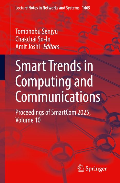"Smart Trends in Computing and Communications" vor rotem Hintergrund, Springer-Logo unten rechts.