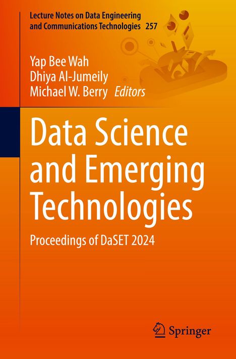 "Data Science and Emerging Technologies: Proceedings of DaSET 2024", orange Hintergrund mit abstraktem Design, Springer-Logo.